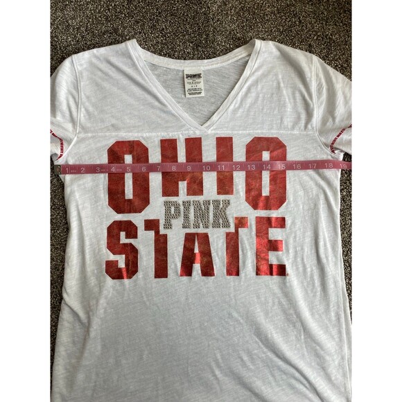 Victoria’s Secret PINK Ohio State Buckeyes V-Neck Tee Shirt Size Small - Picture 6 of 7